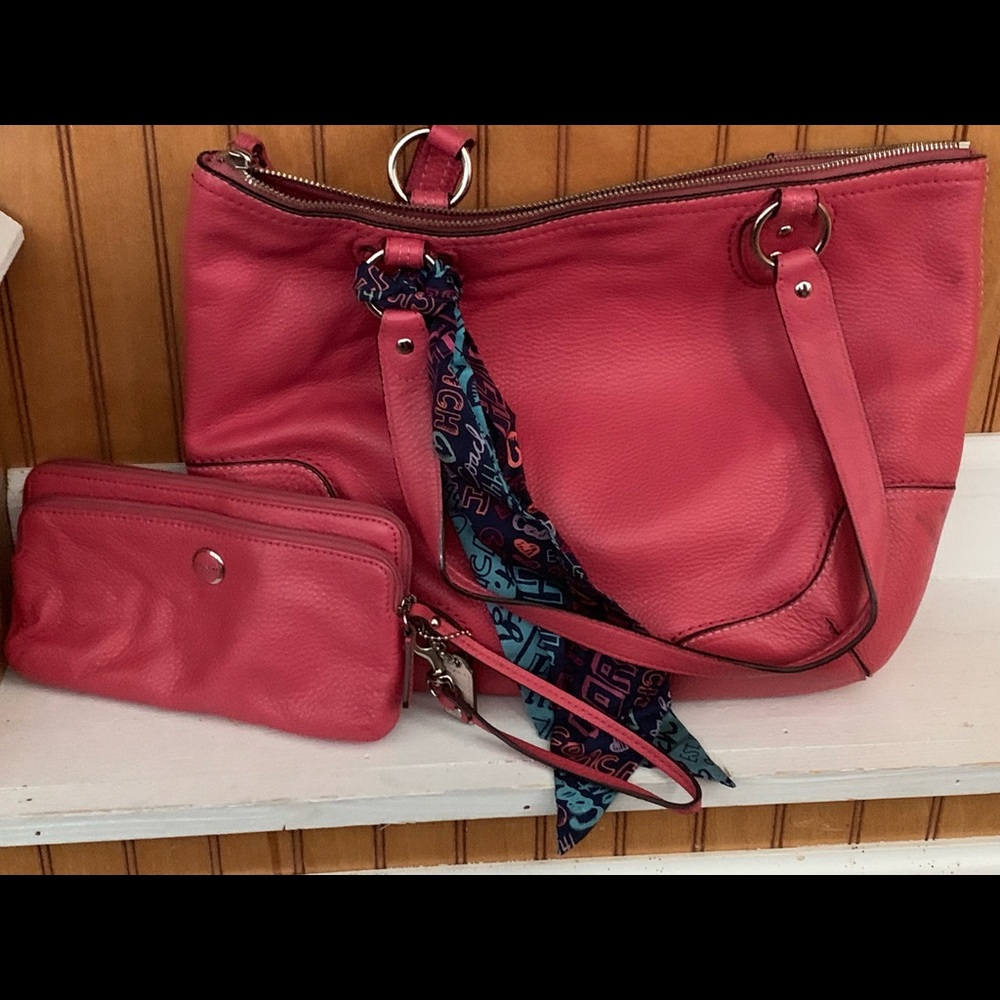 Authentic Coach Handbag with wristlet